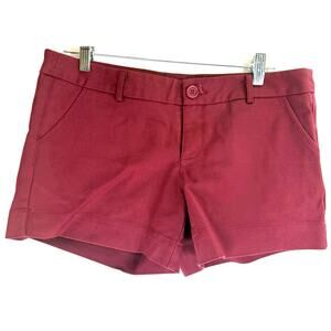 CLN Women's Red Front Flat Chino Shorts Size XL